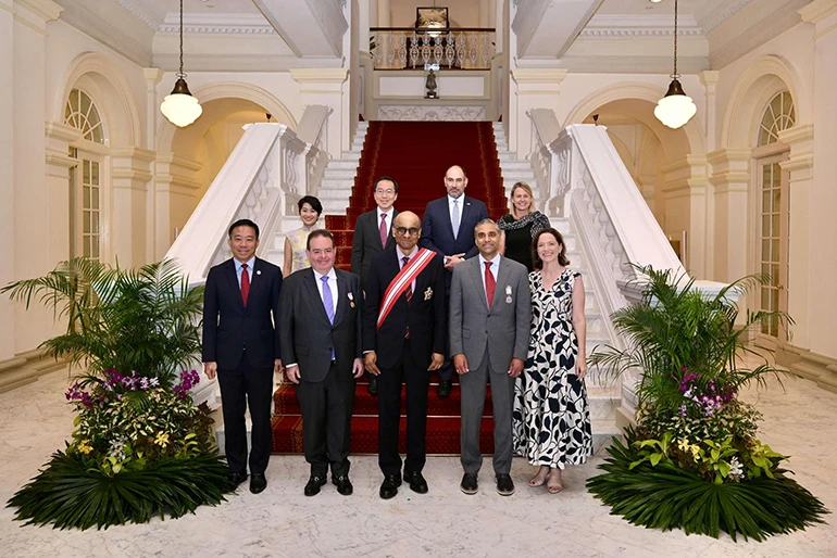 National honours conferred on three business leaders for significant contributions to Singapore