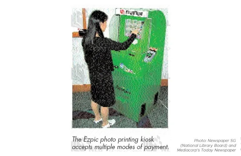  Fujifilm Singapore and PictureWorks, a Singapore-headquartered digital imaging solutions provider, developed the Ezpic Machine. It was Singapore’s first digital imaging self-service kiosk accepting multiple modes of payment — from cash to Cash Cards Image