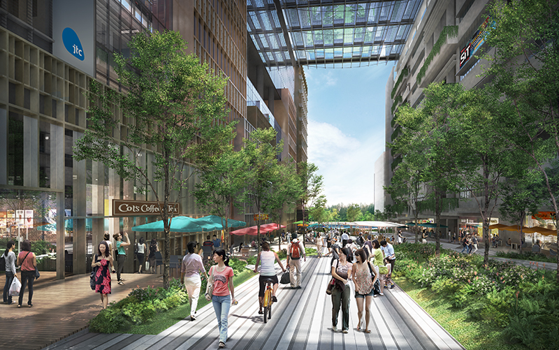 Artist’s impression of Punggol Digital District’s Campus Boulevard