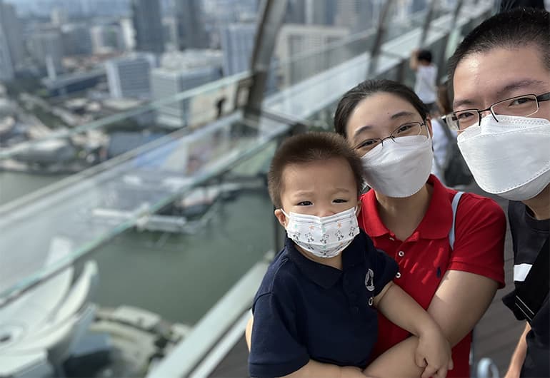 The couple moved back to Singapore in 2022 so their son could grow up around family.