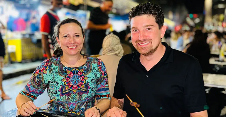 Siemens Mobility’s Dr. Katharina Sikora and her husband take pleasure in exploring Singapore’s hawker culture, one of the country’s UNESCO Intangible Cultural Heritage elements.
