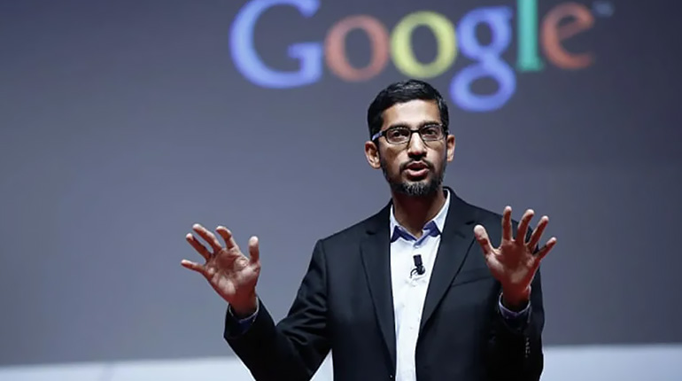 As tech start-ups mature and achieve explosive growth, they often become the very thing that the founders had turned their back on, warns Andrew. (Pictured: Google CEO Sundar Pichai. Image source: CNBC)