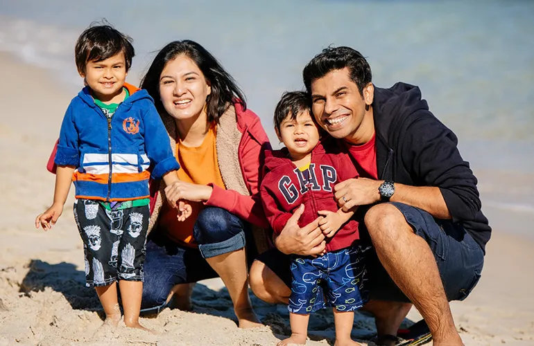 Roopesh Sing and his family.