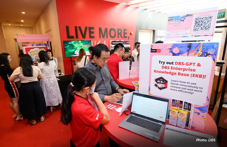 Bank employees were learning more about the AI-powered tools at DBS Future Foward 2024