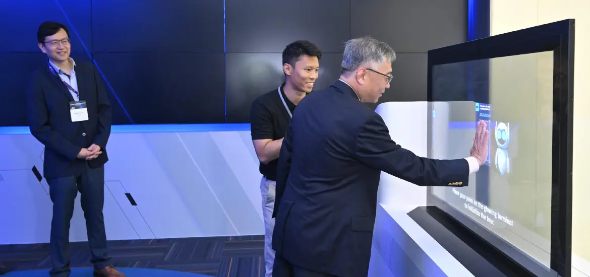 DPM Gan Kim Yong at a demonstration of AI solutions at the Sectoral AI Centre of Excellence for Manufacturing on 27 September.