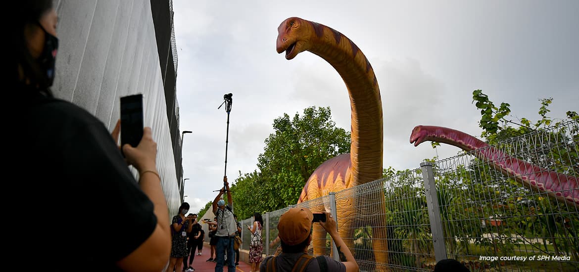 New cycling track from East Coast Park to Changi Airport opens, with life-sized dinosaur models along the way masthead image