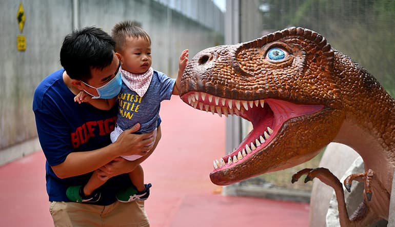 Events management consultant Chan Kok Meng, 43, was at the Jurassic Mile yesterday with his wife and two sons, aged seven and five.