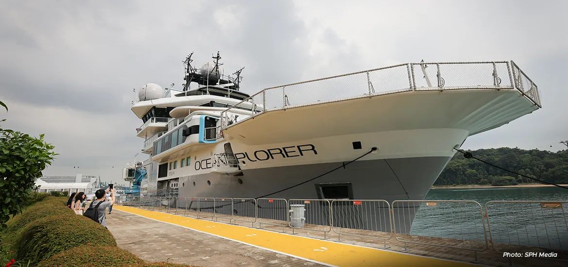 OceanX – the non-profit initiative of Dalio Philanthropies – currently has its research vessel docked in Singapore.