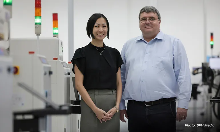 Ms April Chong, audiologist and director for sales at WS Audiology, and Mr Olivier Chupin, the company’s regional president for the Asia-Pacific.