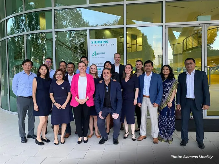Katharina with her team of regional leaders gathering for their regional leadership meeting at Siemens Centre, Singapore. 