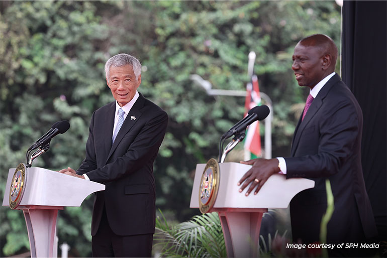 Singapore PM Lee Hsien Loong and Kenya President William Ruto both said there is still much scope for the two countries to work more closely together. 