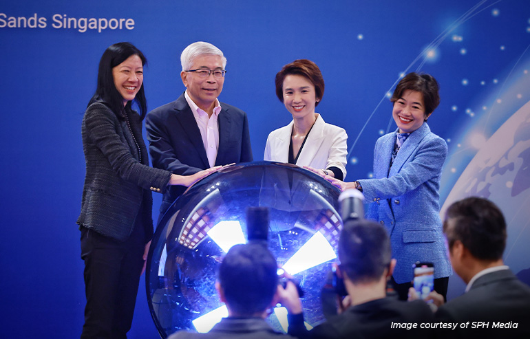 (From left) Workforce Singapore CEO Dilys Boey, Singapore Business Federation Vice-Chairman Gan Seow Kee, Minister of State for Trade and Industry Low Yen Ling and Economic Development Board Managing Director Jacqueline Poh at the supply chain event.