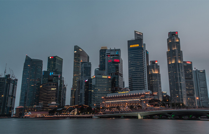 A view of the skyline in Singapore. Wong says Singapore remains "an important hub for trade, capital, talent and innovation in Asia."