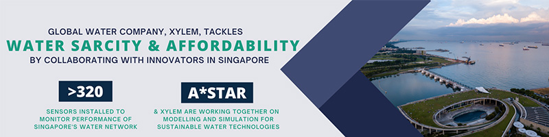 Xylem is collaborating with the Singapore Public Utilities Board on a pilot plant with new technologies that would help meet 50% of Singapore's future water demand.