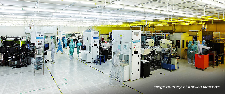 Above: Applied Materials performs R&D and product development activities for 3D chip packaging in its Singapore lab (pictured above), enabling chips and end-user devices that are smaller, faster and more power efficient. 
