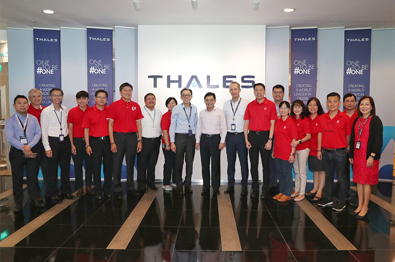 Above: Mr Heng Swee Keat (Centre), Deputy Prime Minister and Former Finance Minister, with the Thales team during his pre-Budget engagement in 2020.