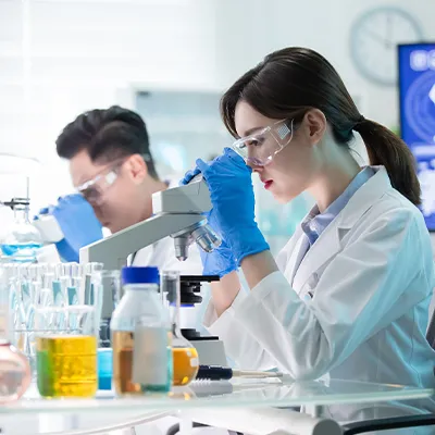 Lab scientist doing research