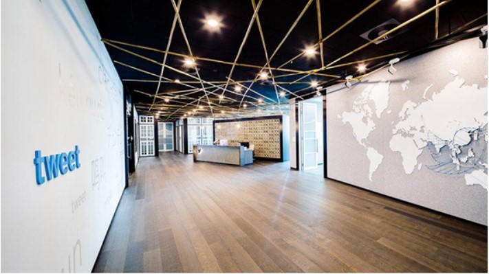 The Reception area at Twitter Singapore’s Office. (Image Credit: Twitter) 